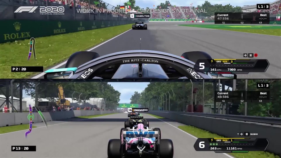 Split-Screen bei Formel 1